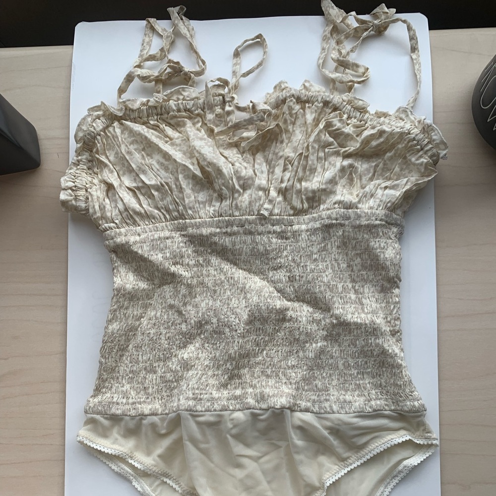 Free People Bardot Bodysuit Ivory Combo - Picture 3 of 4